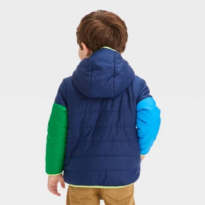Toddler Reversible Puffer Jacket - Cat & Jack™ 3 Toddler Reversible Puffer Jacket - Cat & Jack™