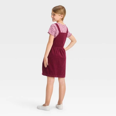 Girls' Corduroy Skirtall - Cat & Jack™ Red 3 Girls' Corduroy Skirtall - Cat & Jack™ Red