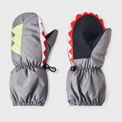 Toddler Boys' Shark Mittens - Cat & Jack™ Gray 5 Toddler Boys' Shark Mittens - Cat & Jack™ Gray - Image 3