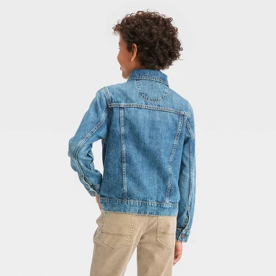 Boys' Long Sleeve Jacket - Cat & Jack™ Medium Wash 3 Boys' Long Sleeve Jacket - Cat & Jack™ Medium Wash