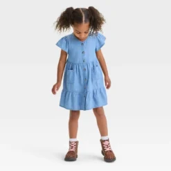 Toddler Girls' Denim Dress - Cat & Jack™ Blue -Kid Clothing GUEST dd0935b8 2499 4000 a22b 5fd0c61d5475