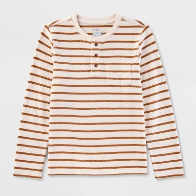 Boys' Adaptive Long Sleeve 'Stripe' Thermal Top - Cat & Jack™ Cream 5 Boys' Adaptive Long Sleeve 'Stripe' Thermal Top - Cat & Jack™ Cream - Image 3