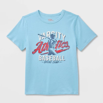Kids' Adaptive Short Sleeve 4th Of July Baseball Graphic T-Shirt - Cat & Jack™ Blue 5 Kids' Adaptive Short Sleeve 4th Of July Baseball Graphic T-Shirt - Cat & Jack™ Blue - Image 3
