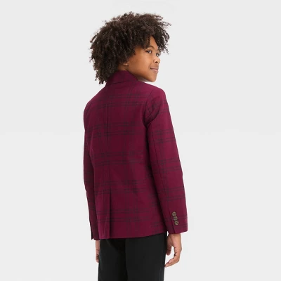 Boys' Plaid Blazer - Cat & Jack™ Red 3 Boys' Plaid Blazer - Cat & Jack™ Red