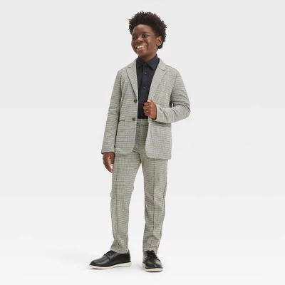 Boys' Houndstooth Knit Blazer - Cat & Jack™ Brown 4 Boys' Houndstooth Knit Blazer - Cat & Jack™ Brown - Image 2