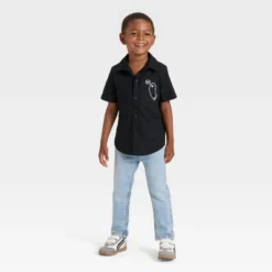 Toddler Boys' Short Sleeve Halloween Button-Down Shirt - Cat & Jack™ Black 6 Toddler Boys' Short Sleeve Halloween Button-Down Shirt - Cat & Jack™ Black -Kid Clothing GUEST df837dec 70ca 49c5 a73c c14f1dfa197d