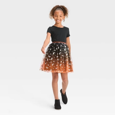 Girls' Short Sleeve Halloween Dress - Cat & Jack™ Black 5 Girls' Short Sleeve Halloween Dress - Cat & Jack™ Black - Image 3