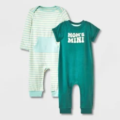 Baby 2pk Mama Romper Set - Cat & Jack™ Turquoise Green -Kid Clothing GUEST e0b592d4 17aa 49d2 88ab b39dab1093aa