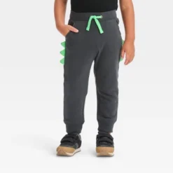 Toddler Boys' Dinosaur Printed French Terry Jogger Pants - Cat & Jack™ Charcoal Gray -Kid Clothing GUEST e1ec1563 3296 4fb6 b0f8 833e9a44172a