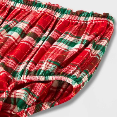 Baby Girls' Holiday Plaid Ruffle Top & Bottom Set - Cat & Jack™ Red 5 Baby Girls' Holiday Plaid Ruffle Top & Bottom Set - Cat & Jack™ Red - Image 3