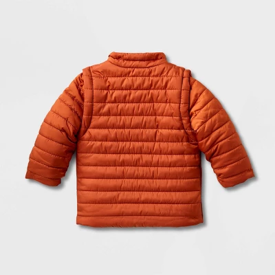 Toddler Adaptive Puffer Jacket - Cat & Jack™ Orange 3 Toddler Adaptive Puffer Jacket - Cat & Jack™ Orange