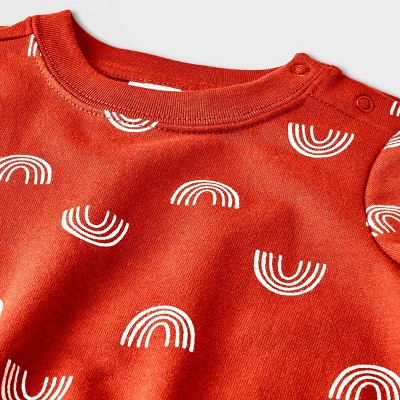 Baby 2pc French Terry Short Sleeve Top & Bottom Set - Cat & Jack™ Orange 4 Baby 2pc French Terry Short Sleeve Top & Bottom Set - Cat & Jack™ Orange - Image 2