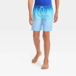 Boys' Ombre Striped Design Swim Shorts - Cat & Jack™ Blue -Kid Clothing GUEST e598aae6 d98f 4eff 953b 4edae4e398fc