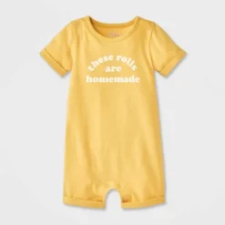 Baby These Rolls Are Homemade Short Sleeve Romper - Cat & Jack™ Yellow 9 Baby These Rolls Are Homemade Short Sleeve Romper - Cat & Jack™ Yellow -Kid Clothing GUEST e63a0596 2fb8 4f26 ac6b dd4586fc34ee