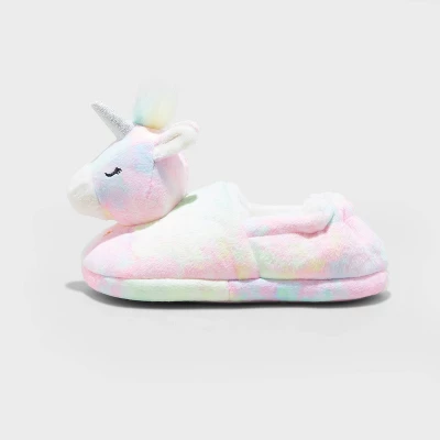 Toddler Girls' Magic Unicorn Slippers - Cat & Jack™ 3 Toddler Girls' Magic Unicorn Slippers - Cat & Jack™
