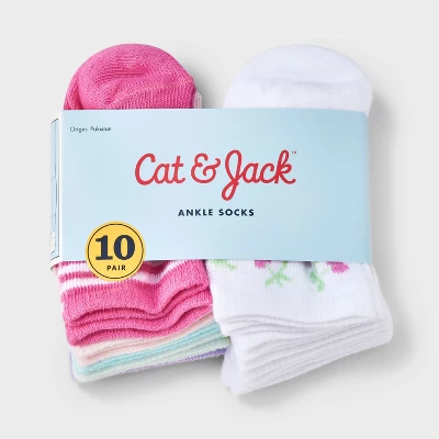 Toddler 10pk 'Fruits' Ankle Socks - Cat & Jack™ 3 Toddler 10pk 'Fruits' Ankle Socks - Cat & Jack™