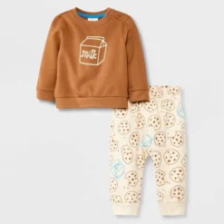 Baby 2pc Cookie Fleece Graphic Top & Bottom Set - Cat & Jack™ Brown -Kid Clothing GUEST e78a5e18 e29a 491a b656 cf1d5392c04b
