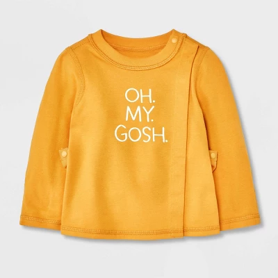 Baby Side Snap Adaptive Long Sleeve T-Shirt - Cat & Jack™ Yellow 6 Baby Side Snap Adaptive Long Sleeve T-Shirt - Cat & Jack™ Yellow - Image 4