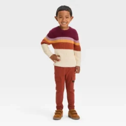 Toddler Boys' Colorblock Sweater - Cat & Jack™ Burgundy -Kid Clothing GUEST e8183166 3f67 4a16 abf0 56b366dd5d2e