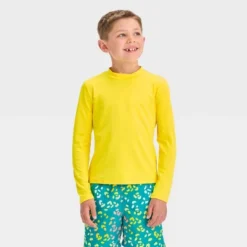 Boys' Solid Rash Guard Top - Cat & Jack™ Yellow -Kid Clothing GUEST e9eea6c3 b3bc 44e7 8448 15e2944911c8