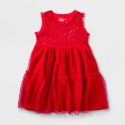 Toddler Girls' Adaptive Sequin Tulle A-Line Dress - Cat & Jack™ Red 9 Toddler Girls' Adaptive Sequin Tulle A-Line Dress - Cat & Jack™ Red -Kid Clothing GUEST eae31f44 b478 4a3a 8730 571e1691da3d