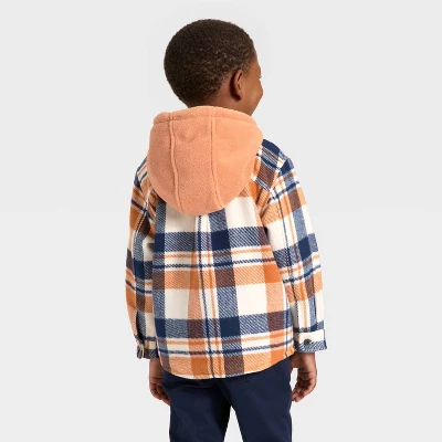 Toddler Boys' Long Sleeve Flannel Hoodie Jacket - Cat & Jack™ Orange 3 Toddler Boys' Long Sleeve Flannel Hoodie Jacket - Cat & Jack™ Orange