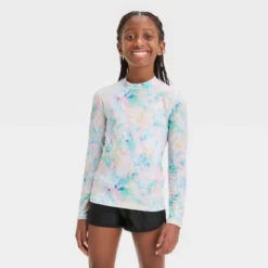 Girls' Tie-Dye Design Rash Guard Swim Top - Cat & Jack™ -Kid Clothing GUEST eb1a902f 8b54 4ce9 93e6 1da946a92d26
