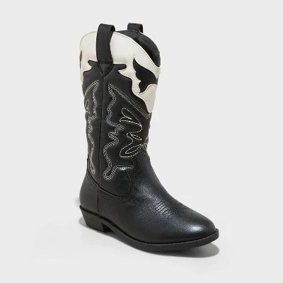 Girls' Bri Western Boots - Cat & Jack™ Black 6 Girls' Bri Western Boots - Cat & Jack™ Black - Image 4
