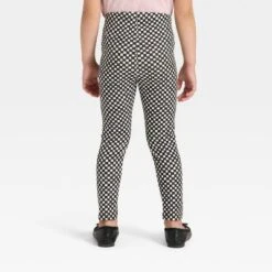 Toddler Girls' Halloween Checkered Leggings - Cat & Jack™ Black