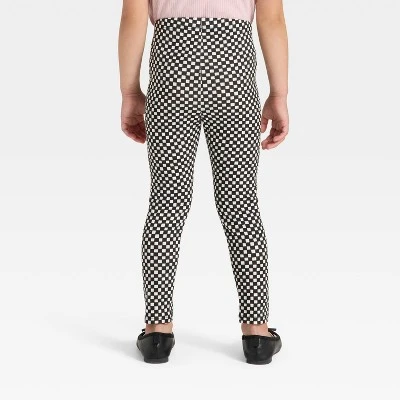 Toddler Girls' Halloween Checkered Leggings - Cat & Jack™ Black 3 Toddler Girls' Halloween Checkered Leggings - Cat & Jack™ Black