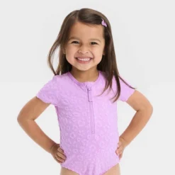 Toddler Girls' Solid Textured One Piece Swimsuit - Cat & Jack™ Purple 7 Toddler Girls' Solid Textured One Piece Swimsuit - Cat & Jack™ Purple -Kid Clothing GUEST ec5c6102 7465 4a10 8899 94e69189b400