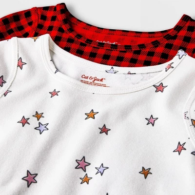 Toddler Girls' 2pk Adaptive Long Sleeve Holiday Dress - Cat & Jack™ Off-White 4 Toddler Girls' 2pk Adaptive Long Sleeve Holiday Dress - Cat & Jack™ Off-White - Image 2