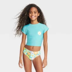 Girls' 3pc Spring Blooms Swimwear Set - Cat & Jack™ Light Aqua Blue 9 Girls' 3pc Spring Blooms Swimwear Set - Cat & Jack™ Light Aqua Blue -Kid Clothing GUEST ecb600e3 4a4b 4b6f af99 4cbfaa5eedf5