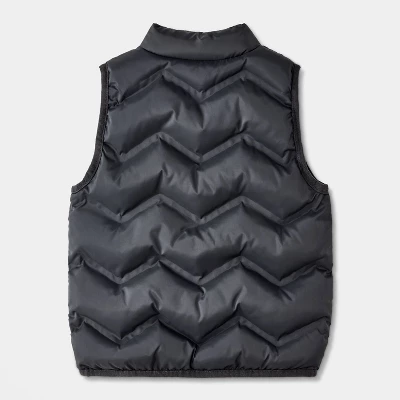 Toddler Solid Quilted Puffer Vest - Cat & Jack™ Charcoal Black 3 Toddler Solid Quilted Puffer Vest - Cat & Jack™ Charcoal Black
