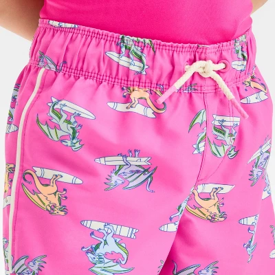 Toddler Boys' Dragon Swim Shorts - Cat & Jack™ Pink 4 Toddler Boys' Dragon Swim Shorts - Cat & Jack™ Pink - Image 2