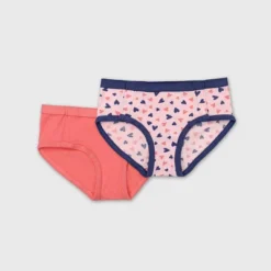 Girls' Adaptive 2pk Heart Briefs - Cat & Jack™ Salmon Pink 7 Girls' Adaptive 2pk Heart Briefs - Cat & Jack™ Salmon Pink -Kid Clothing GUEST ef817a0e 9f7f 40bd 90b2 c2093789d3bd