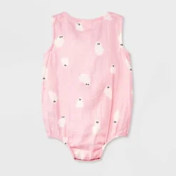 Baby Girls' Ghost Gauze Sleeveless Romper - Cat & Jack™ Light Pink