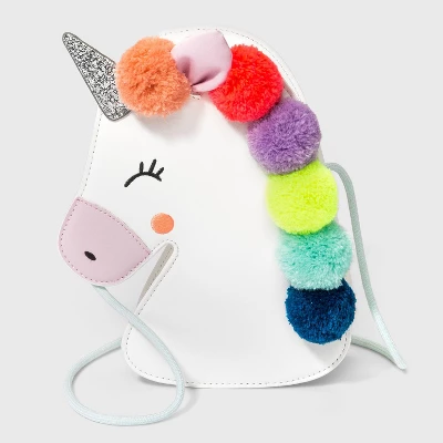 Kids' Pom Pom Unicorn Crossbody Bag - Cat & Jack™ White 3 Kids' Pom Pom Unicorn Crossbody Bag - Cat & Jack™ White
