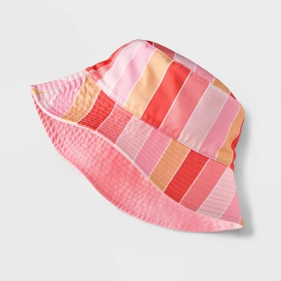 Girls' Reversible Striped Bucket Hat - Cat & Jack™ Pink 3 Girls' Reversible Striped Bucket Hat - Cat & Jack™ Pink