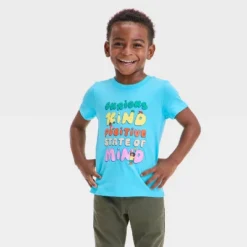 Toddler Boys' Short Sleeve State Of Mind Graphic T-Shirt - Cat & Jack™ Turquoise Blue -Kid Clothing GUEST f1c5c2e3 c23d 4991 9674 3c1bba626761
