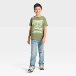 Boys' Short Sleeve Big Sky Graphic T-Shirt - Cat & Jack™ Olive Green -Kid Clothing GUEST f24bf924 1012 4e77 964e cdcf008e4650