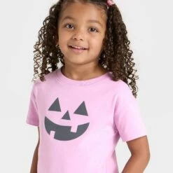 Toddler Girls' Short Sleeve Halloween Oversized T-Shirt - Cat & Jack™ Lavender