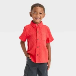 Toddler Boys' Checkered Jacquard Shirt - Cat & Jack™ Red/Orange 7 Toddler Boys' Checkered Jacquard Shirt - Cat & Jack™ Red/Orange -Kid Clothing GUEST f2eb44fd 9714 4c4f 8ce3 b734b75ef17c