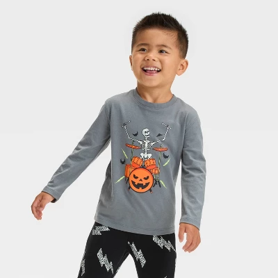 Toddler Boys' Skeleton Halloween Long Sleeve T-Shirt And Jogger Pants Set - Cat & Jack™ Gray 4 Toddler Boys' Skeleton Halloween Long Sleeve T-Shirt And Jogger Pants Set - Cat & Jack™ Gray - Image 2