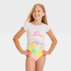 Girls' 'Take Me To Paradise' Floral Printed Rash Guard Set - Cat & Jack™ White -Kid Clothing GUEST f6d8df91 86eb 4362 a886 87f2dc7a137c