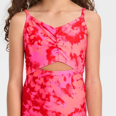 Girls' Summer Spiral One Piece Swimsuit - Cat & Jack™ Pink 3 Girls' Summer Spiral One Piece Swimsuit - Cat & Jack™ Pink