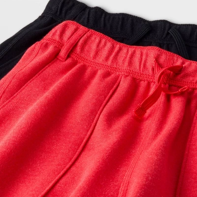 Boys' 2pk Adaptive Knit Pull-On Shorts - Cat & Jack™ Red/Black 4 Boys' 2pk Adaptive Knit Pull-On Shorts - Cat & Jack™ Red/Black - Image 2