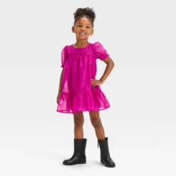 Toddler Girls' Dress - Cat & Jack™ Magenta Pink -Kid Clothing GUEST f8eac1ff c708 4e26 97d1 dad6b53cc98a