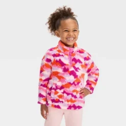 Toddler Girls' Quarter Zip-Up Jacket - Cat & Jack™ Pink -Kid Clothing GUEST fb9c1b70 6c52 4c17 b595 1ad3d99dca1c
