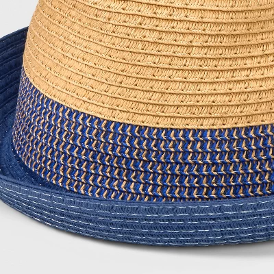Boys' Straw Fedora Hat - Cat & Jack™ Navy Blue 4 Boys' Straw Fedora Hat - Cat & Jack™ Navy Blue - Image 2